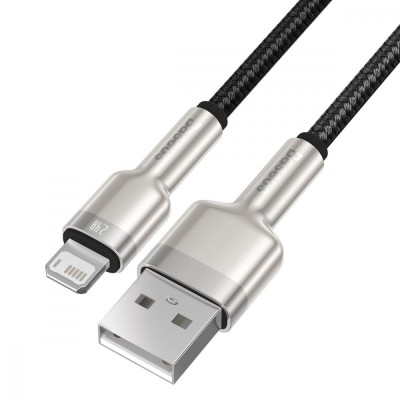 Кабель Baseus Cafule Metal Lightning 2.4A (0.25m) CALJK-01 Black Кабель Baseus Cafule Metal Lightning 2.4A (0.25m) CALJK-01 Black