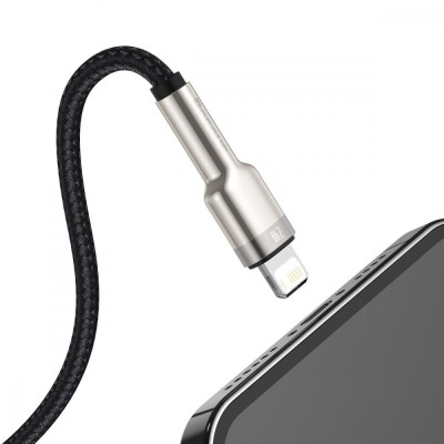 Кабель Baseus Cafule Metal Lightning 2.4A (0.25m) CALJK-01 Black Кабель Baseus Cafule Metal Lightning 2.4A (0.25m) CALJK-01 Black