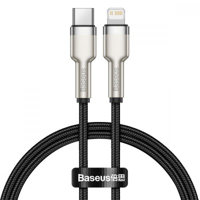 Кабель Baseus Cafule Metal Type-C To Lightning PD 20W (0.25m) (CATLJK-01) Black Кабель Baseus Cafule Metal Type-C To Lightning PD 20W (0.25m) (CATLJK-01) Black