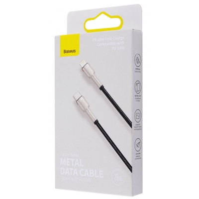 Кабель Baseus Cafule Metal Type-C To Lightning PD 20W (0.25m) (CATLJK-01) Black Кабель Baseus Cafule Metal Type-C To Lightning PD 20W (0.25m) (CATLJK-01) Black