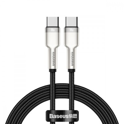 Кабель Baseus Cafule Metal Type-C To Type-C 100W (CATJK-C01) Black 1m Кабель Baseus Cafule Metal Type-C To Type-C 100W (CATJK-C01) Black 1m