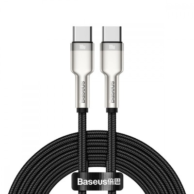 Кабель Baseus Cafule Metal Type-C To Type-C 100W 2М (CATJK-D01) Black Кабель Baseus Cafule Metal Type-C To Type-C 100W 2М (CATJK-D01) Black