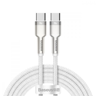 Кабель Baseus Cafule Metal Type-C ToType-C 100W (2m) White (CATJK-D02) Кабель Baseus Cafule Metal Type-C ToType-C 100W (2m) White (CATJK-D02)