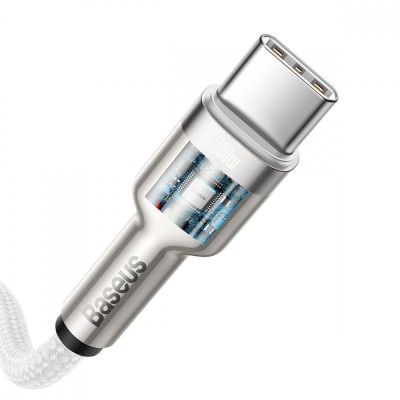 Кабель Baseus Cafule Metal Type-C ToType-C 100W (2m) White (CATJK-D02) Кабель Baseus Cafule Metal Type-C ToType-C 100W (2m) White (CATJK-D02)
