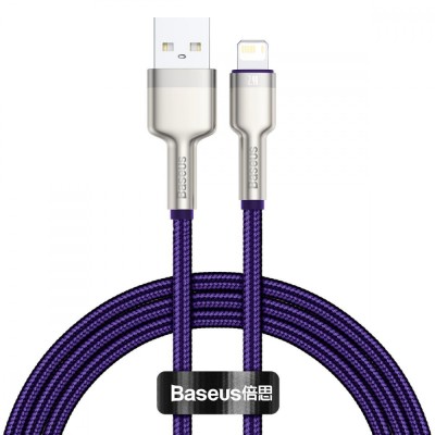 Кабель Baseus Cafule Series Metal Data USB кабель USB To IP 2.4A 1 М Purple (CALJK-A05) Кабель Baseus Cafule Series Metal Data USB кабель USB To IP 2.4A 1 М Purple (CALJK-A05)