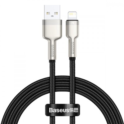 Кабель Baseus Cafule Series Metal Data USB кабель USB to IP 2.4A 1m (CALJK-A01) Black Кабель Baseus Cafule Series Metal Data USB кабель USB to IP 2.4A 1m (CALJK-A01) Black