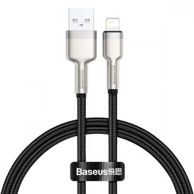 Кабель Baseus Cafule Series Metal Data USB кабель USB to IP 2.4A 2m (CALJK-B01) Black Кабель Baseus Cafule Series Metal Data USB кабель USB to IP 2.4A 2m (CALJK-B01) Black