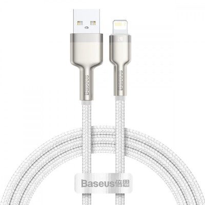 Кабель Baseus Cafule Series Metal Data USB кабель USB to IP 2.4A 2m (CALJK-B02) White Кабель Baseus Cafule Series Metal Data USB кабель USB to IP 2.4A 2m (CALJK-B02) White