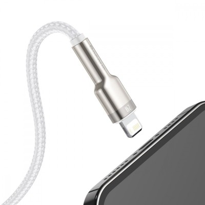 Кабель Baseus Cafule Series Metal Data USB кабель USB to IP 2.4A 2m (CALJK-B02) White Кабель Baseus Cafule Series Metal Data USB кабель USB to IP 2.4A 2m (CALJK-B02) White