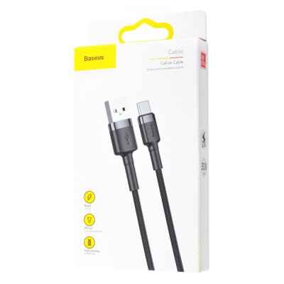 Кабель Baseus Cafule Type-C 2A (3m) CATKLF-UG1 (gray/black) Кабель Baseus Cafule Type-C 2A (3m) CATKLF-UG1 (gray/black)