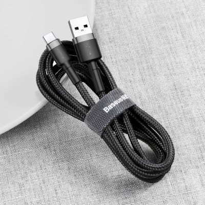 Кабель Baseus Cafule Type-C 2A (3m) CATKLF-UG1 (gray/black) Кабель Baseus Cafule Type-C 2A (3m) CATKLF-UG1 (gray/black)