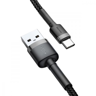 Кабель Baseus Cafule Type-C 2A (3m) CATKLF-UG1 (gray/black) Кабель Baseus Cafule Type-C 2A (3m) CATKLF-UG1 (gray/black)