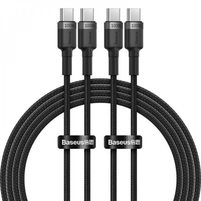Кабель Baseus Cafule Type-C To Type-C 100W 2m (2pcs) (P10318306003-01) Gray/red
