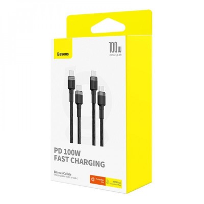 Кабель Baseus Cafule Type-C To Type-C 100W 2m (2pcs) (P10318306003-01) Gray/red