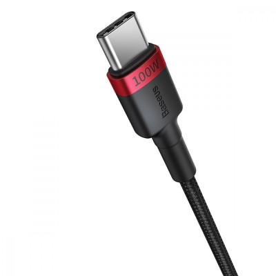 Кабель Baseus Cafule Type-C To Type-C 100W 2m (2pcs) (P10318306003-01) Gray/red