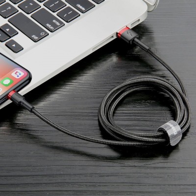 Кабель Baseus Cafule USB for lightning 2.4A 1M (CALKLF-BV1) Gold\Black Кабель Baseus Cafule USB for lightning 2.4A 1M (CALKLF-BV1) Gold\Black