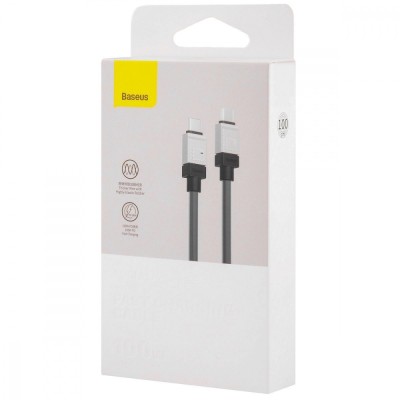 Кабель Baseus CoolPlay Series Type-C To Type-C 100W (1m) CAKW000202 White