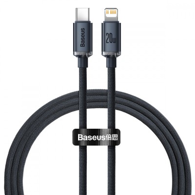 Кабель Baseus Crystal Shine Series Fast Charging Data USB кабель Type-C To IP 20W 1.2m (CAJY000201) Black Кабель Baseus Crystal Shine Series Fast Charging Data USB кабель Type-C To IP 20W 1.2m (CAJY000201) Black