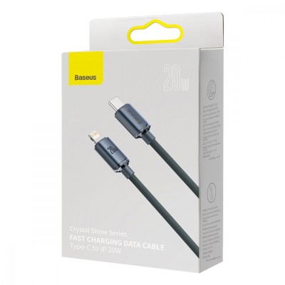 Кабель Baseus Crystal Shine Series Fast Charging Data USB кабель Type-C To IP 20W 1.2m (CAJY001304) Pink Кабель Baseus Crystal Shine Series Fast Charging Data USB кабель Type-C To IP 20W 1.2m (CAJY001304) Pink