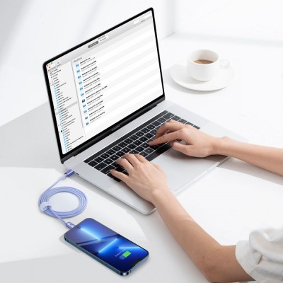 Кабель Baseus Crystal Shine Series Fast Charging Data USB кабель Type-C To IP 20W 1.2m (CAJY001304) Pink Кабель Baseus Crystal Shine Series Fast Charging Data USB кабель Type-C To IP 20W 1.2m (CAJY001304) Pink