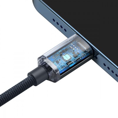 Кабель Baseus Crystal Shine Series Fast Charging Data USB кабель Type-C To IP 20W 2m (CAJY001403) Sky Blue Кабель Baseus Crystal Shine Series Fast Charging Data USB кабель Type-C To IP 20W 2m (CAJY001403) Sky Blue