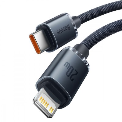 Кабель Baseus Crystal Shine Series Fast Charging Data USB кабель Type-C To IP 20W 2m (CAJY001403) Sky Blue Кабель Baseus Crystal Shine Series Fast Charging Data USB кабель Type-C To IP 20W 2m (CAJY001403) Sky Blue