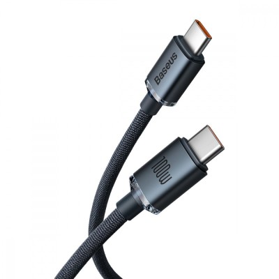 Кабель Baseus Crystal Shine Series Fast Charging Data USB кабель Type-C To Type-C 100 W 2M (CAJY000701) Black Кабель Baseus Crystal Shine Series Fast Charging Data USB кабель Type-C To Type-C 100 W 2M (CAJY000701) Black