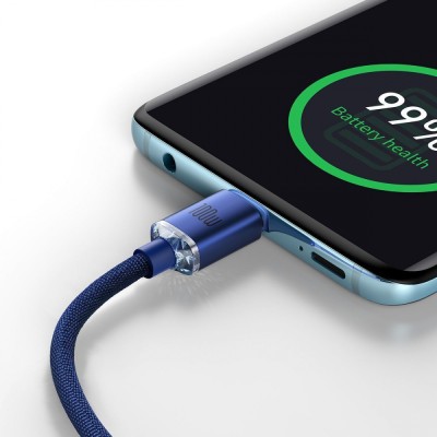 Кабель Baseus Crystal Shine Series Fast Charging Data USB кабель Type-C To Type-C 100W 1.2m (CAJY000603) Blue Кабель Baseus Crystal Shine Series Fast Charging Data USB кабель Type-C To Type-C 100W 1.2m (CAJY000603) Blue