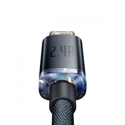 Кабель Baseus Crystal Shine Series Fast Charging Data USB кабель USB To IP 2.4A 1.2m (CAJY000005) Purple Кабель Baseus Crystal Shine Series Fast Charging Data USB кабель USB To IP 2.4A 1.2m (CAJY000005) Purple