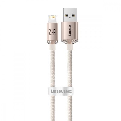 Кабель Baseus Crystal Shine Series Fast Charging Data USB кабель USB To IP 2.4A 1.2m (CAJY001104) Pink Кабель Baseus Crystal Shine Series Fast Charging Data USB кабель USB To IP 2.4A 1.2m (CAJY001104) Pink