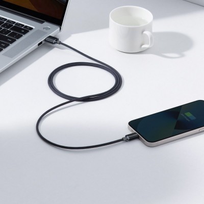 Кабель Baseus Crystal Shine Series Fast Charging Data USB кабель USB To IP 2.4A 2m (CAJY000101) Black