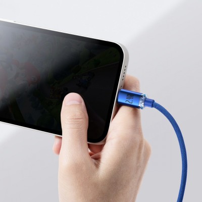 Кабель Baseus Crystal Shine Series Fast Charging Data USB кабель USB To IP 2.4A 2m (CAJY000101) Black