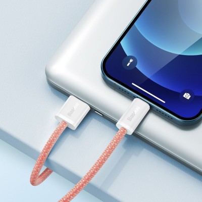 Кабель Baseus Dynamic Series Fast Charging Data USB кабель USB To IP 2.4 A 2M (CALD000502) White