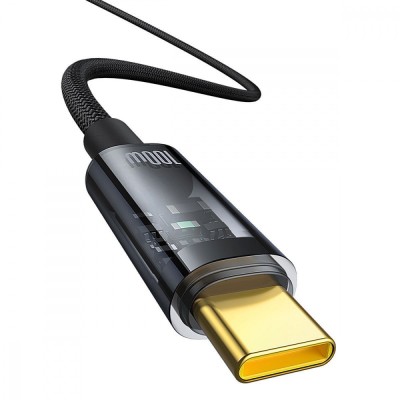 Кабель Baseus Explorer Series Auto Power-Off Type-C To Type-C 100W (1m) (P10319703111-00) Black