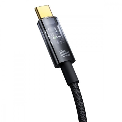 Кабель Baseus Explorer Series Auto Power-Off Type-C To Type-C 100W (2m) (P10319704111-00) Black