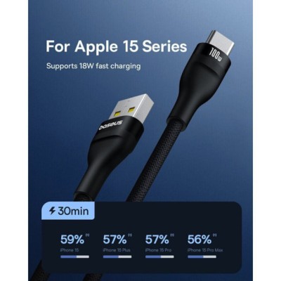 Кабель Baseus Flash 2 Charging Cable USB To USB-C 100W 1m (P10311804111-00) Black Кабель Baseus Flash 2 Charging Cable USB To USB-C 100W 1m (P10311804111-00) Black