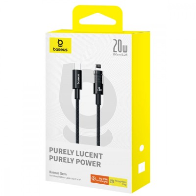 Кабель Baseus Gem Fast-Charging Data Cable Type-C To Lightning 20W 2m (P10373001211-01) White