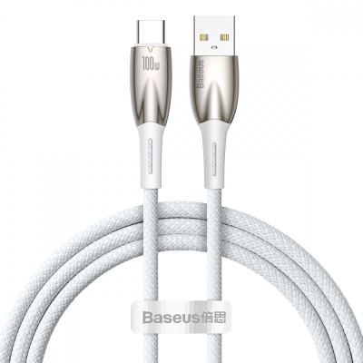 Кабель Baseus Glimmer Series Fast Charging Type-C 100W (1m) CADH000402 white