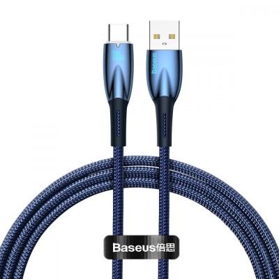Кабель Baseus Glimmer Series Fast Charging Type-C 100W (1m) CADH000403 blue Кабель Baseus Glimmer Series Fast Charging Type-C 100W (1m) CADH000403 blue