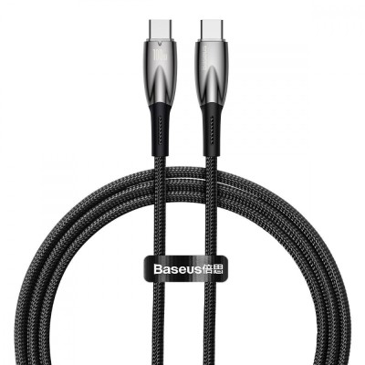 Кабель Baseus Glimmer Series Fast Charging Type-C To Type-C 100W (1m) CADH000701 Black