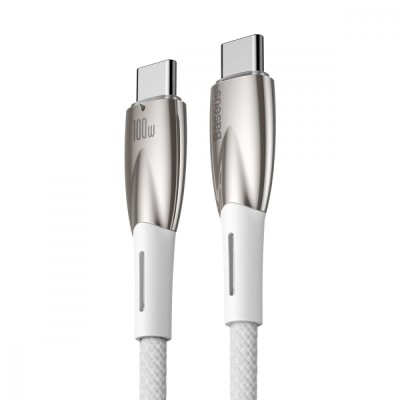 Кабель Baseus Glimmer Series Fast Charging Type-C To Type-C 100W (2m) CADH000802 White