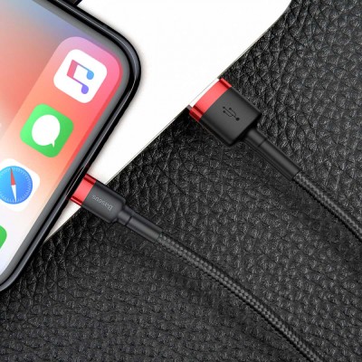Кабель Baseus Lightning Kevlar USB кабель 1m (CALKLF-BG1) Black Кабель Baseus Lightning Kevlar USB кабель 1m (CALKLF-BG1) Black