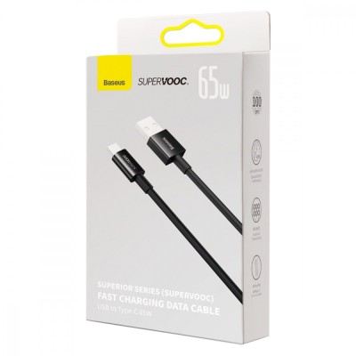 Кабель Baseus Superior Series (SUPERVOOC) Fast Charging Data Type-C 65W (1m) CAYS000902 white