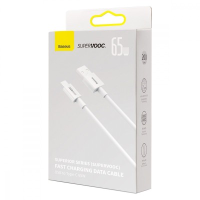Кабель Baseus Superior Series (SUPERVOOC) Fast Charging Data Type-C 65W (2m) CAYS001001 Black