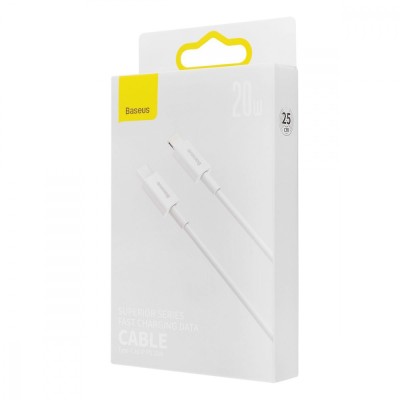 Кабель Baseus Superior Series Fast Charging Data Cable Type-C To IP PD 20W 0.25m (CATLYS-02) White Кабель Baseus Superior Series Fast Charging Data Cable Type-C To IP PD 20W 0.25m (CATLYS-02) White