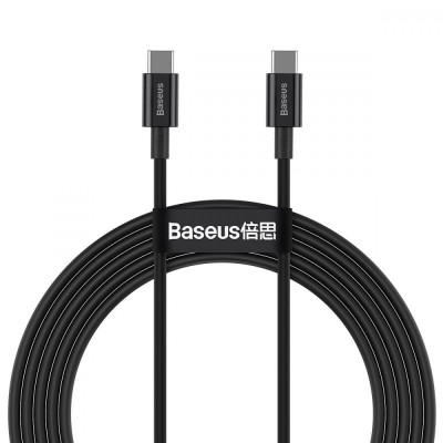 Кабель Baseus Superior Series Fast Charging Data USB кабель Type-C To Type-C 100 W 2М (CATYS-C01) Black