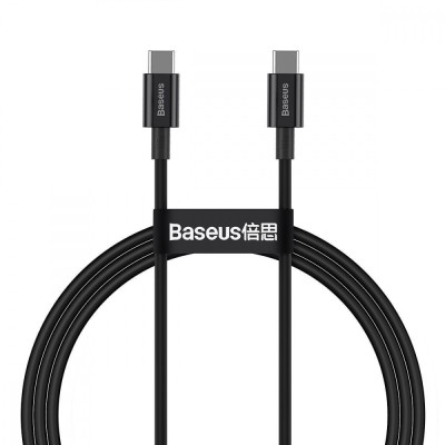 Кабель Baseus Superior Series Fast Charging Data USB кабель Type-C To Type-C 100W 1М (CATYS-B01) Black