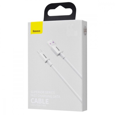 Кабель Baseus Superior Series Fast Charging Type-C 66W (1m) (CATYS-02) White Кабель Baseus Superior Series Fast Charging Type-C 66W (1m) (CATYS-02) White