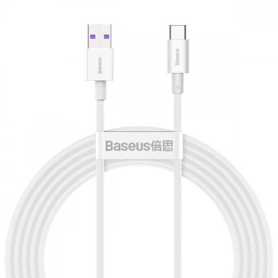 Кабель Baseus Superior Series Type-C 66W (CATYS-A02) White 2m Кабель Baseus Superior Series Type-C 66W (CATYS-A02) White 2m