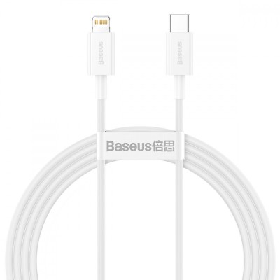 Кабель Baseus Superior Series Type-C/Lightning 20W (CATLYS-B02) White 1.5m Кабель Baseus Superior Series Type-C/Lightning 20W (CATLYS-B02) White 1.5m